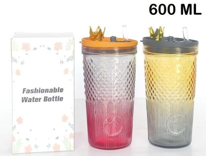 Picture of CK - Colorful Glass Sipper 380 Ml With Lid -CK17